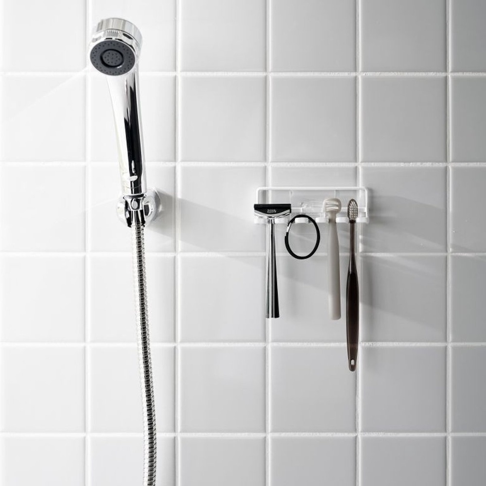 Toothbrush holder, Adhesive, TOWER FILM HOOK, Yamazaki, White in the group Storage / Bathroom storage at SmartaSaker.se (42922)
