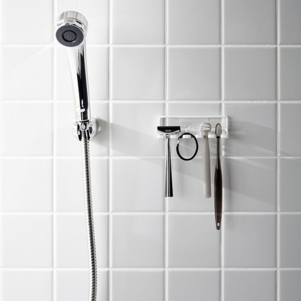 Toothbrush holder, Adhesive, TOWER FILM HOOK, Yamazaki, White in the group Storage / Bathroom storage at SmartaSaker.se (42922)