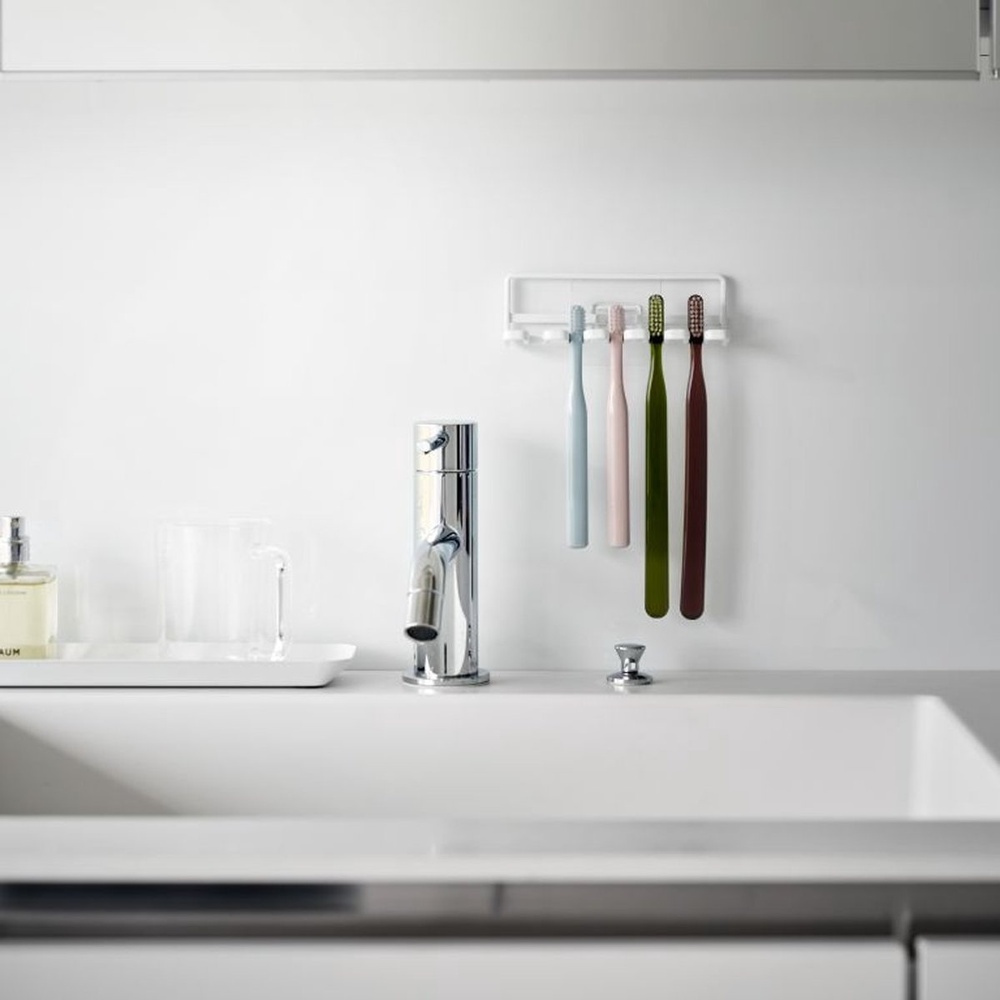 Toothbrush holder, Adhesive, TOWER FILM HOOK, Yamazaki, White in the group Storage / Bathroom storage at SmartaSaker.se (42922)