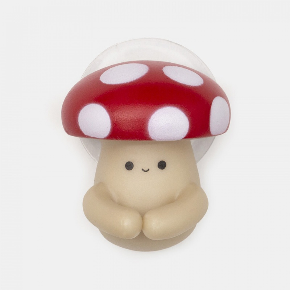 Toothbrush holder with suction cup, MUSHROOM, 3,4 x 4,5 x H 5,1 cm, Red / Beige in the group Storage / Bathroom storage at SmartaSaker.se (42927)