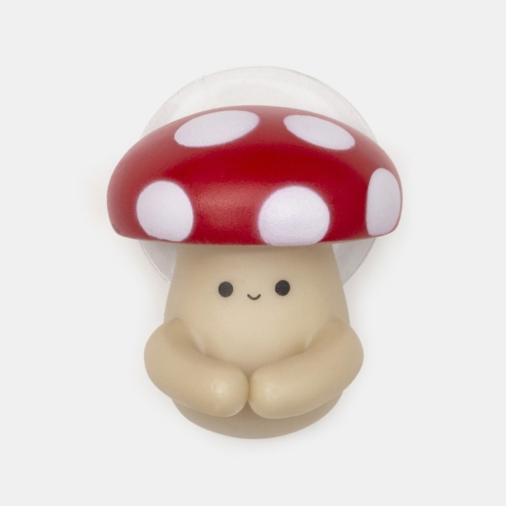 Toothbrush holder with suction cup, MUSHROOM, 3,4 x 4,5 x H 5,1 cm, Red / Beige in the group Storage / Bathroom storage at SmartaSaker.se (42927)