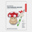 Toothbrush holder with suction cup, MUSHROOM, 3,4 x 4,5 x H 5,1 cm, Red / Beige Toothbrush holder with suction cup, MUSHROOM, 3,4 x 4,5 x H 5,1 cm, Red / Beige