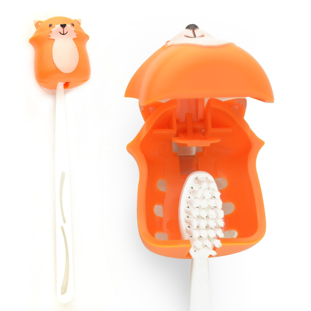 Toothbrush holder with suction, FOX, Kikkerland, Orange in the group Storage / Bathroom storage at SmartaSaker.se (42928)