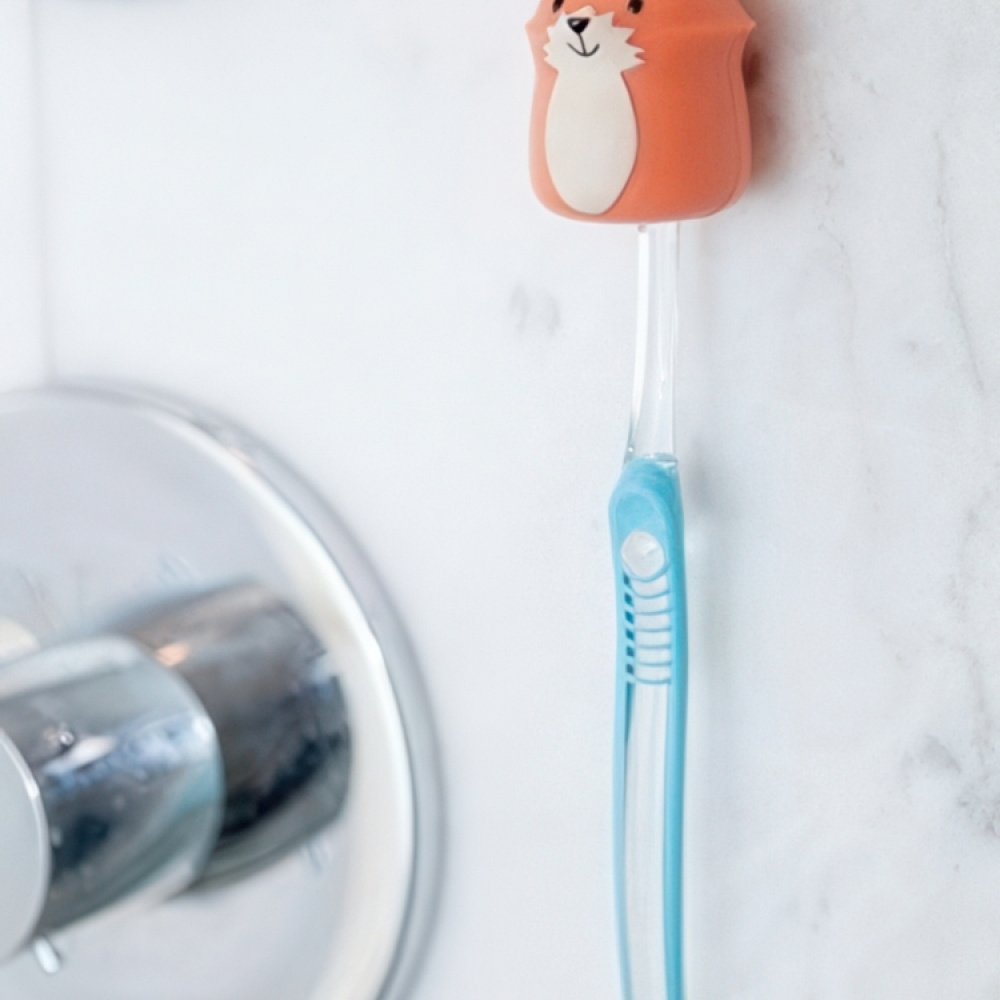 Toothbrush holder with suction, FOX, Kikkerland, Orange in the group Storage / Bathroom storage at SmartaSaker.se (42928)