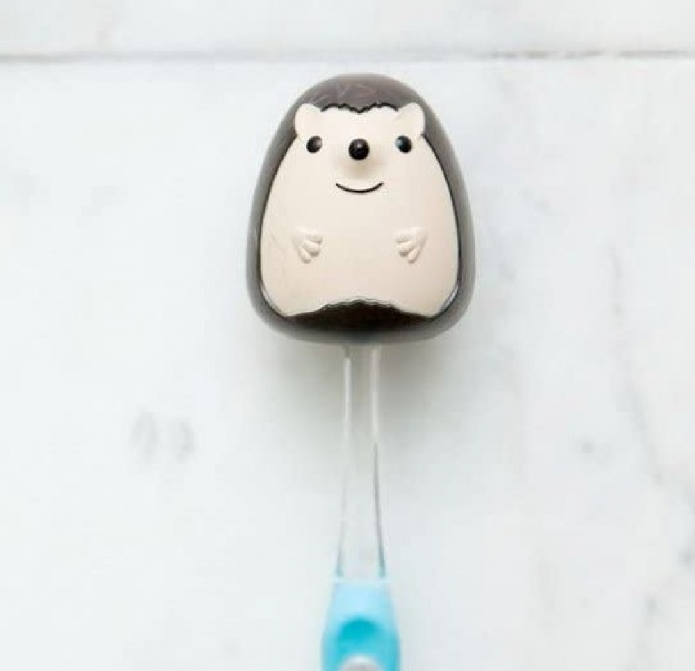 Toothbrush holder with suction, HEDGEHOG, Kikkerland, Brun / Beige in the group Storage / Bathroom storage at SmartaSaker.se (42930)