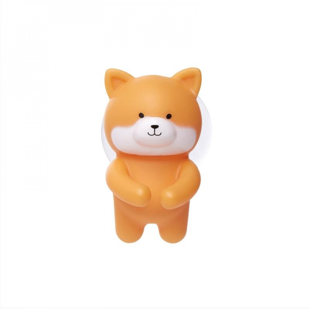 Toothbrush holder with suction, SHIBA INU DOG, 4 x 5 x H 6 cm, Orange in the group Storage / Bathroom storage at SmartaSaker.se (42932)