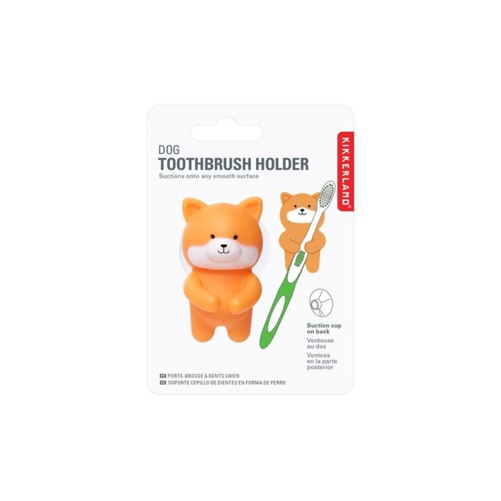 Toothbrush holder with suction, SHIBA INU DOG, 4 x 5 x H 6 cm, Orange in the group Storage / Bathroom storage at SmartaSaker.se (42932)