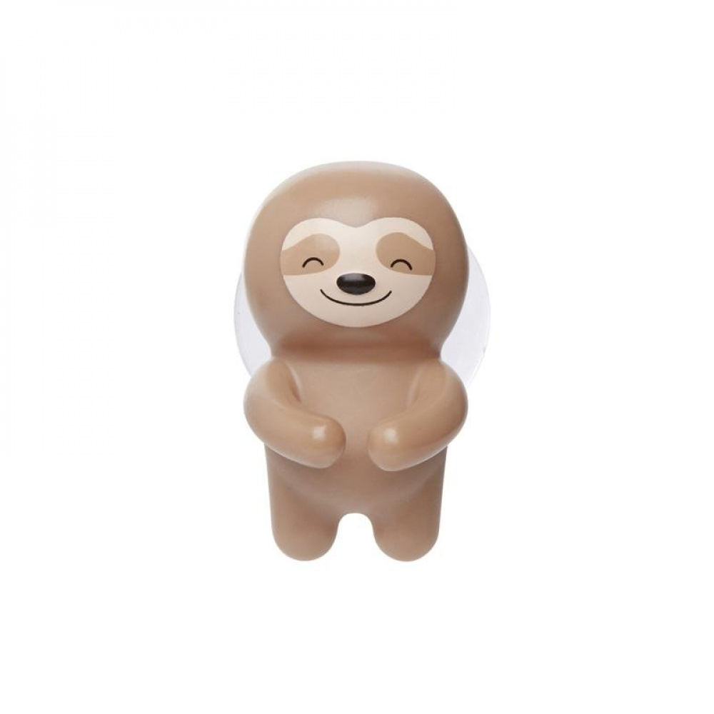 Toothbrush holder with suction, SLOTH, 4 x 5 x H 6 cm, Brown in the group Storage / Bathroom storage at SmartaSaker.se (42933)