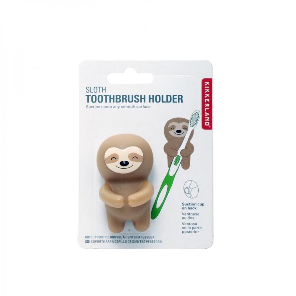Toothbrush holder with suction, SLOTH, 4 x 5 x H 6 cm, Brown in the group Storage / Bathroom storage at SmartaSaker.se (42933)