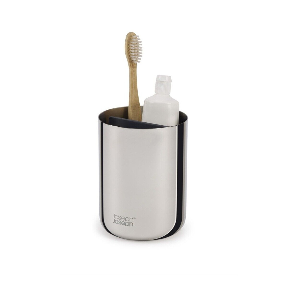  Caddy for electric toothbrushes, EASY STORE LUXE, Ø 9 x H 11,7 cm, Joseph Joseph, Stainless Steel in the group Storage / Bathroom storage at SmartaSaker.se (42935)