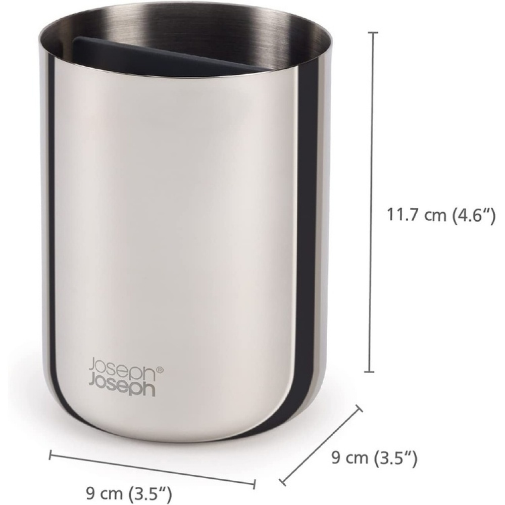Caddy for electric toothbrushes, EASY STORE LUXE, Ø 9 x H 11,7 cm, Joseph Joseph, Stainless Steel in the group Storage / Bathroom storage at SmartaSaker.se (42935)