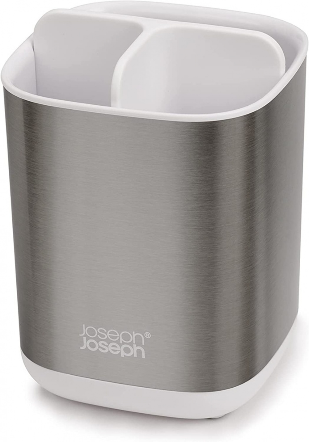  Caddy for electric toothbrushes, EASY STORE STEEL, 9 x 9 x H 12,7 cm Joseph Joseph, Steel / White in the group Storage / Bathroom storage at SmartaSaker.se (42936)