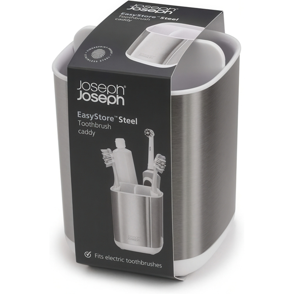 Toothbrush Mug for Electric Toothbrush, Joseph Joseph, Silver in the group Storage / Bathroom storage at SmartaSaker.se (42936)