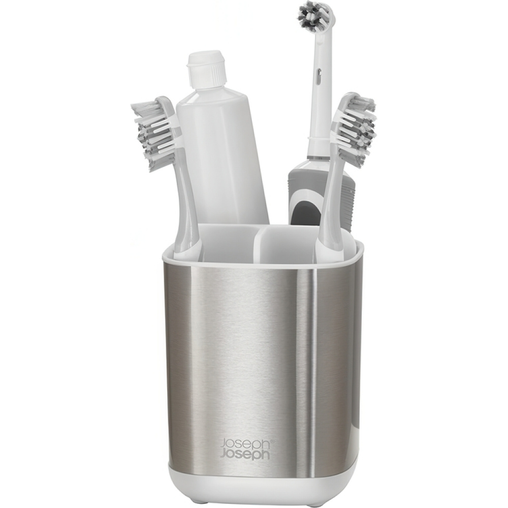 Toothbrush Mug for Electric Toothbrush, Joseph Joseph, Silver in the group Storage / Bathroom storage at SmartaSaker.se (42936)