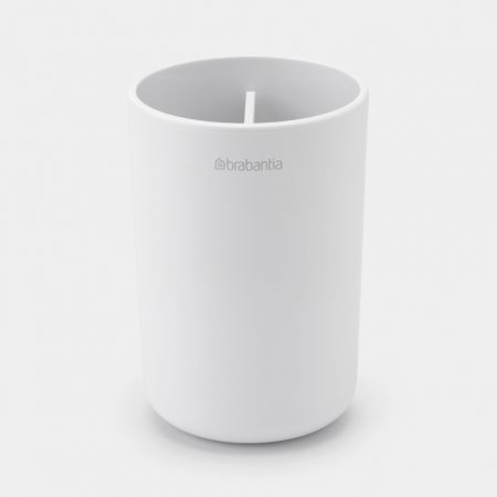 Toothbrush holder with divider, BRABANTIA RENEW, Ø7,6 x H 11 cm, White in the group Storage / Bathroom storage at SmartaSaker.se (42941)