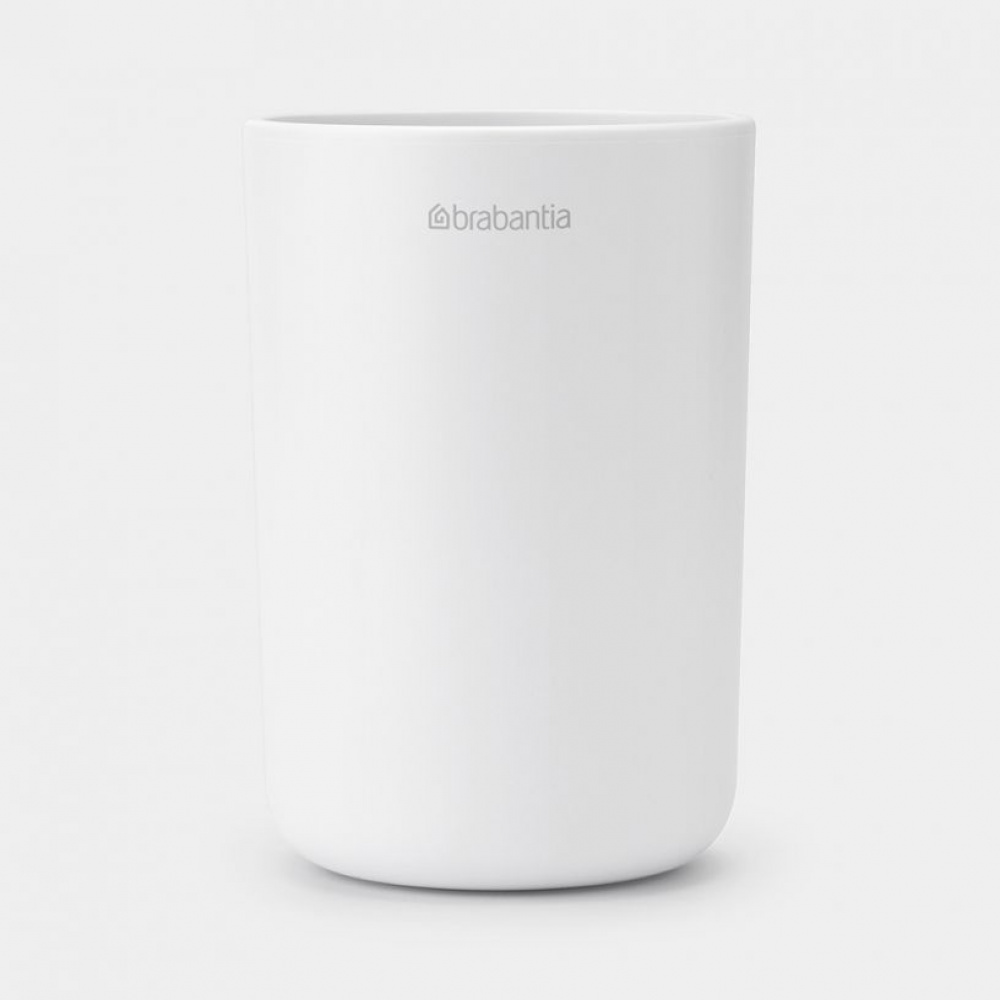 Toothbrush holder with divider, BRABANTIA RENEW, Ø7,6 x H 11 cm, White in the group Storage / Bathroom storage at SmartaSaker.se (42941)