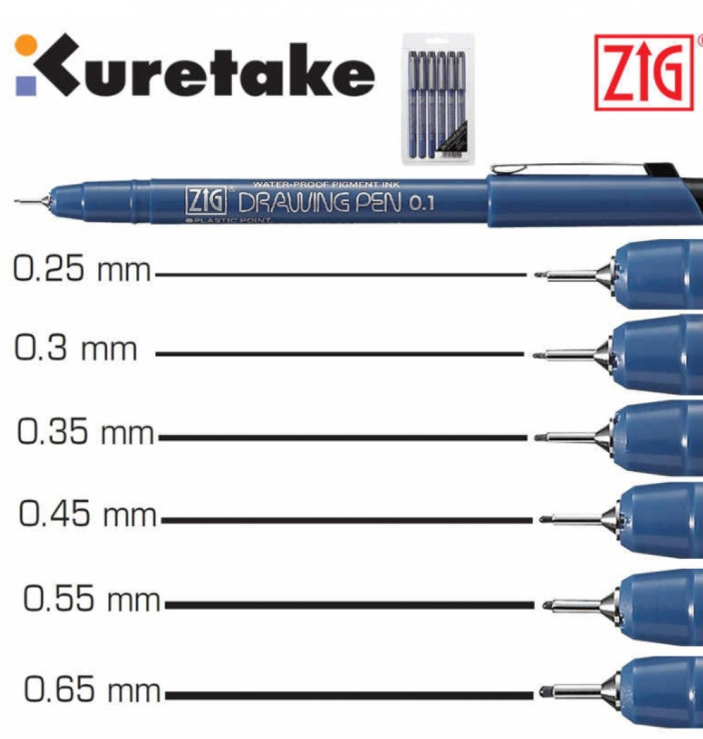 Drawer Pen Fineliner ZIG KUREATAKE 0,3 mm, black in the group Storage / Office supplies at SmartaSaker.se (42954)