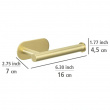 Self-adhesive toilet paper holder, OREA TURBO-LOC, Gold Self-adhesive toilet paper holder, OREA TURBO-LOC, Gold
