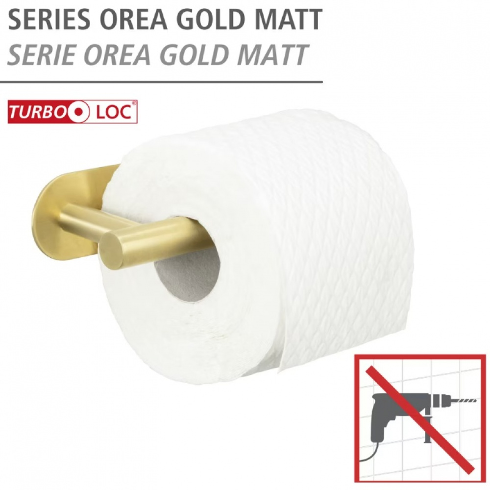 Self-adhesive toilet paper holder, OREA TURBO-LOC, Gold in the group Storage / Bathroom storage at SmartaSaker.se (42965)