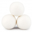 Drying balls in wool for the dryer, Set of 3, SFERE DI LANA, Ø 7 cm, White