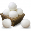 Drying balls in wool for the dryer, Set of 3, SFERE DI LANA, Ø 7 cm, White