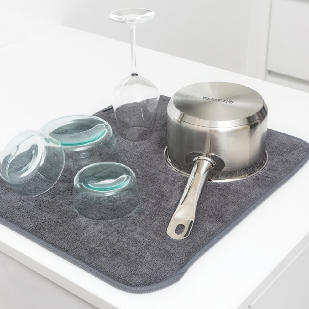 Dish Drying Mat, BRABANTIA MICROFIBRE , 47 x 40 cm, Dark Grey in the group Storage / Kitchen storage at SmartaSaker.se (42975)