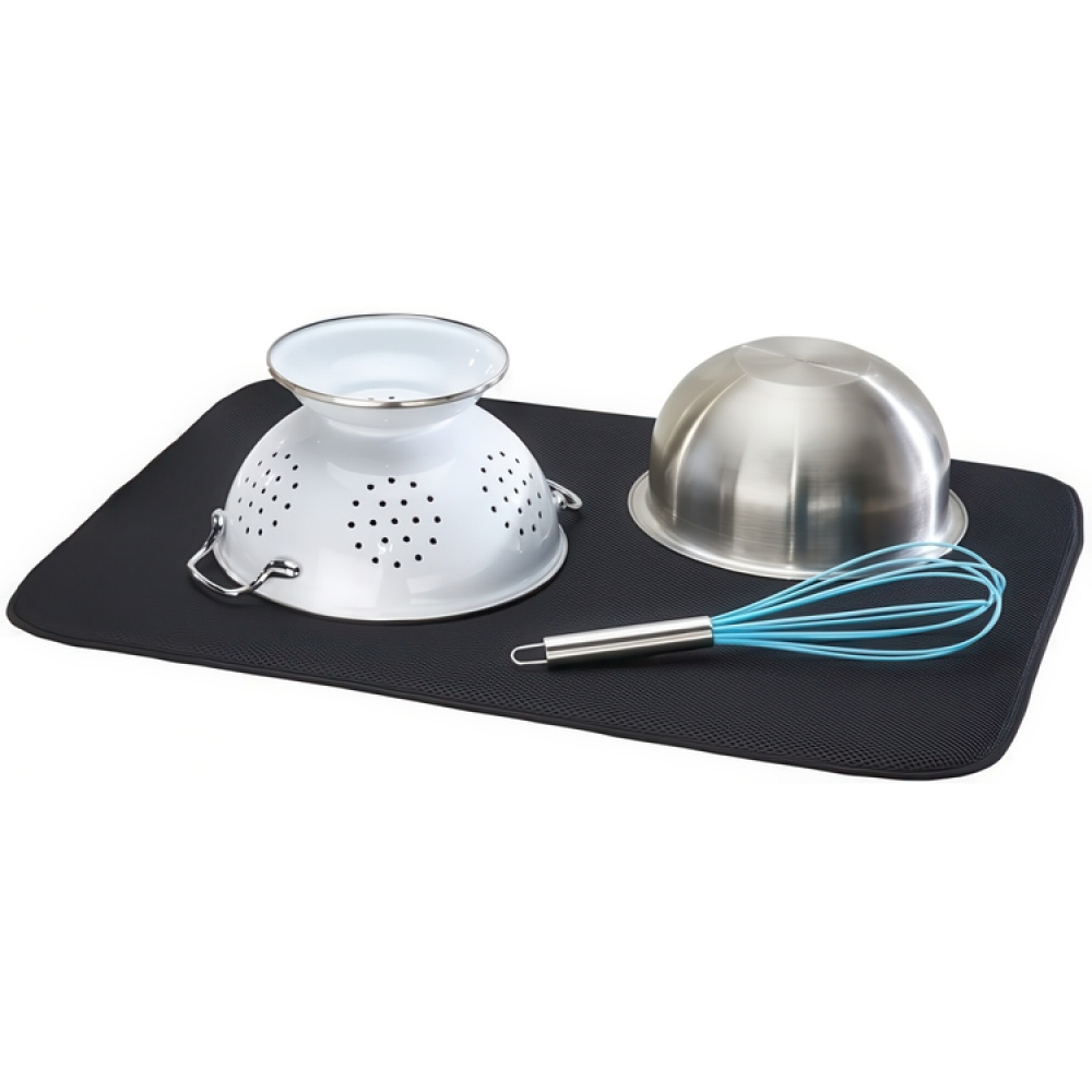 Drying Mat, iDRY LARGE, 46 x 41 cm, Black in the group Storage / Kitchen storage / Dish racks and sink accessories at SmartaSaker.se (42976)