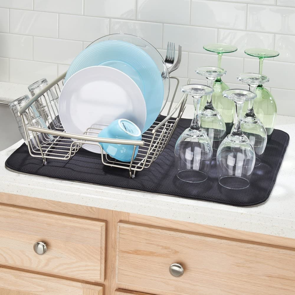 Drying Mat, iDRY LARGE, 46 x 41 cm, Black in the group Storage / Kitchen storage / Dish racks and sink accessories at SmartaSaker.se (42976)