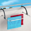 Balcony table with drying rack