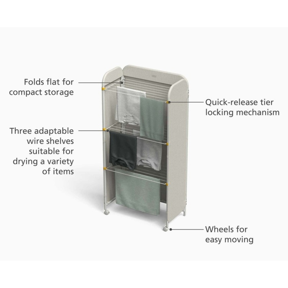 Laundry Drying Rack, ECLIPSE INDOOR AIRER, Joseph Joseph, Beige-grå in the group Storage / Laundry and care / Drying racks at SmartaSaker.se (42992)
