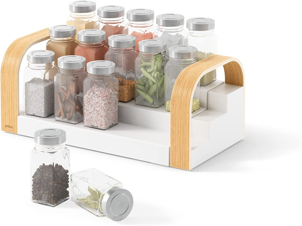 Expandable Shelf, UMBRA BELLWOOD SPICE SHELF, 31 - 42 cm, White / Nature in the group Storage / Kitchen storage / Kitchen cabinet organizers / Spice racks at SmartaSaker.se (42995)
