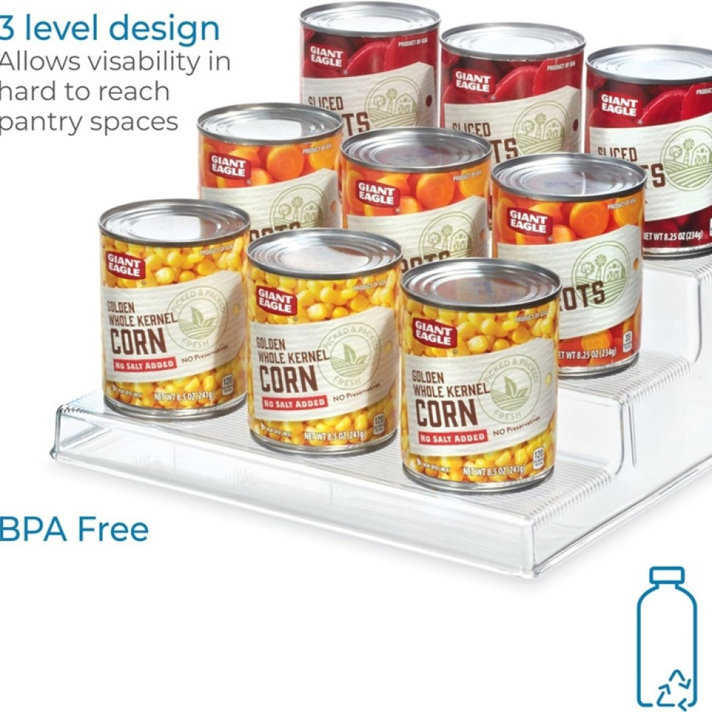 Rack, 3-Tiered, LINUS STADIUM ORGANIZER, 25,4 x 22,2 x H 8,9 cm, Transparent in the group Storage / Kitchen storage / Kitchen cabinet organizers at SmartaSaker.se (42998)