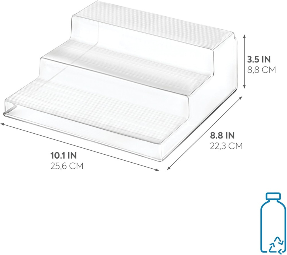 Rack, 3-Tiered, LINUS STADIUM ORGANIZER, 25,4 x 22,2 x H 8,9 cm, Transparent in the group Storage / Kitchen storage / Kitchen cabinet organizers at SmartaSaker.se (42998)