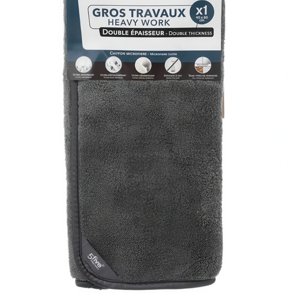 Microfiber cloth for dust, HEAVY WORK, 60 x 40 cm, Grey in the group Storage / Cleaning and waste sorting / Cloths and brushes at SmartaSaker.se (43000)