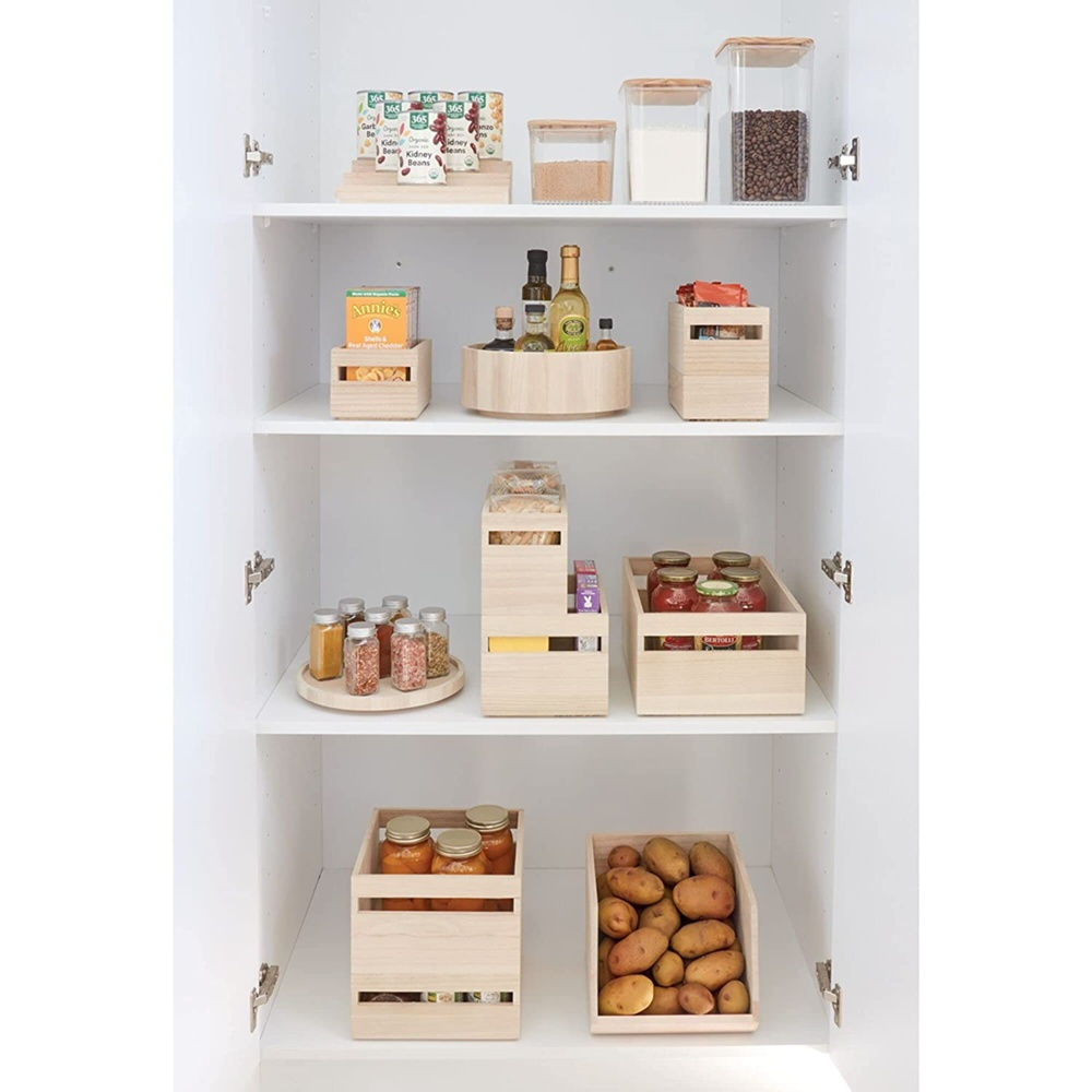 Handeled Bin, PAULOWNIA ECO WOOD SQUARE BOX, 25,4 x 25,4 x H 15,2 cm, Natural in the group Storage / Storage boxes at SmartaSaker.se (43017)