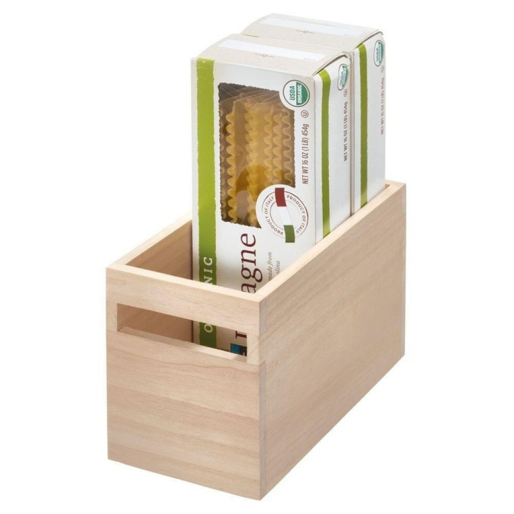Handeled Bin, Small, PAULOWNIA ECO WOOD BOX S, 13 x 25,4 x H 15,2 cm, Natural in the group Storage / Kitchen storage / Storage jars at SmartaSaker.se (43018)