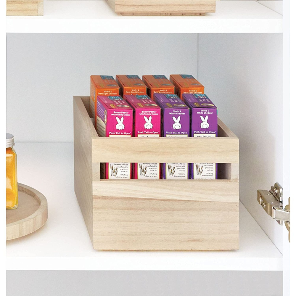 Handeled Bin, Medium, PAULOWNIA ECO WOOD BOX M, 19 x 25,4 x H 15,2 cm, Natural in the group Storage / Storage boxes at SmartaSaker.se (43019)
