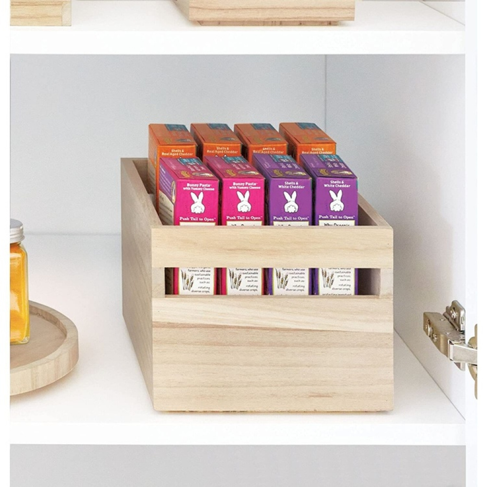 Handeled Bin, Medium, PAULOWNIA ECO WOOD BOX M, 19 x 25,4 x H 15,2 cm, Natural in the group Storage / Storage boxes at SmartaSaker.se (43019)