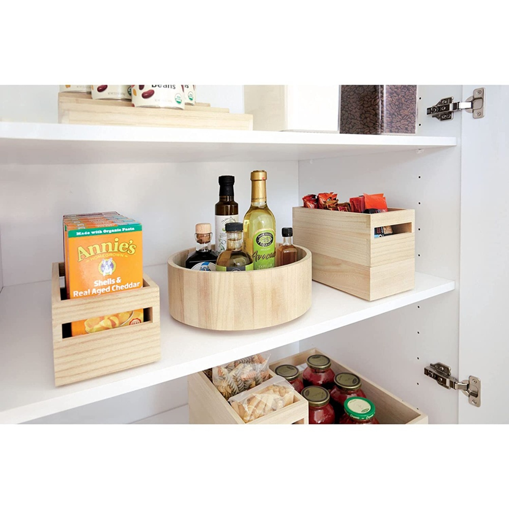 Handeled Bin, Medium, PAULOWNIA ECO WOOD BOX M, 19 x 25,4 x H 15,2 cm, Natural in the group Storage / Storage boxes at SmartaSaker.se (43019)