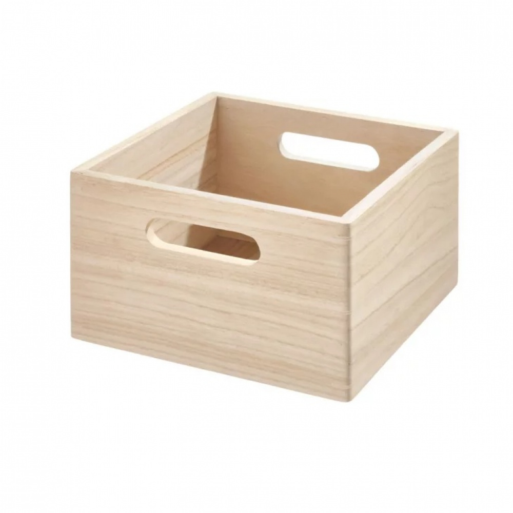 Handeled Bin, THE HOME EDIT ECO WOOD SQUARE BOX, 25,5 x 25,5 x H15 cm, Natural in the group Storage / Storage boxes at SmartaSaker.se (43022)