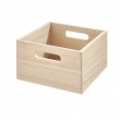 Handeled Bin, THE HOME EDIT ECO WOOD SQUARE BOX, 25,5 x 25,5 x H15 cm, Natural Handeled Bin, THE HOME EDIT ECO WOOD SQUARE BOX, 25,5 x 25,5 x H15 cm, Natural