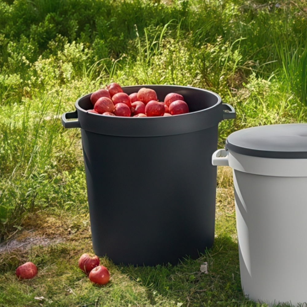 Bin with Handles, 45 L, WATER BARREL, 42 x 51 x H 46 cm, Black in the group Storage / Storage room and garage / Baskets and buckets at SmartaSaker.se (43026)