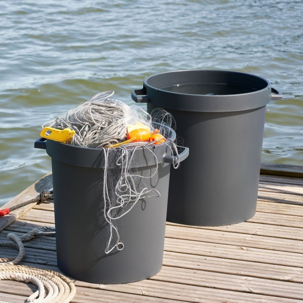 Bin with Lid and Handles, 45 L, WATER BARREL, 42 x 51 x H 46 cm, Black in the group Storage / Storage room and garage / Baskets and buckets at SmartaSaker.se (43027)