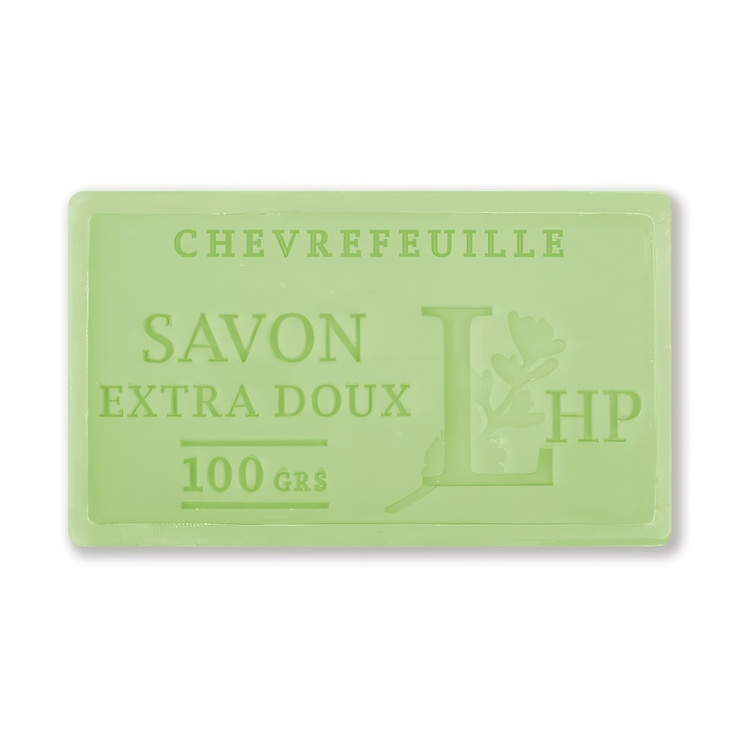 Soap with Honeysuckle, 100 g, SAVON DE MARSEILLE CHÈVREFEUILLE, 8,5 x 5 x H 2,5 cm, Light Green in the group at SmartaSaker.se (43034)
