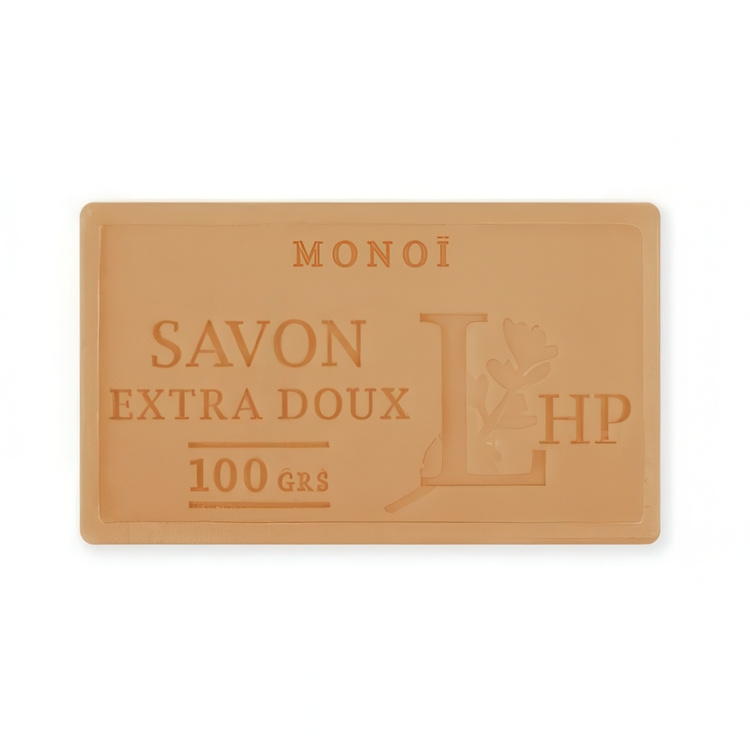 Soap with scent of Monoi Tahiti, 100 g, SAVON DE MARSEILLE MONOI, 8,5 x 5 x H 2,5 cm, Orange in the group at SmartaSaker.se (43049)