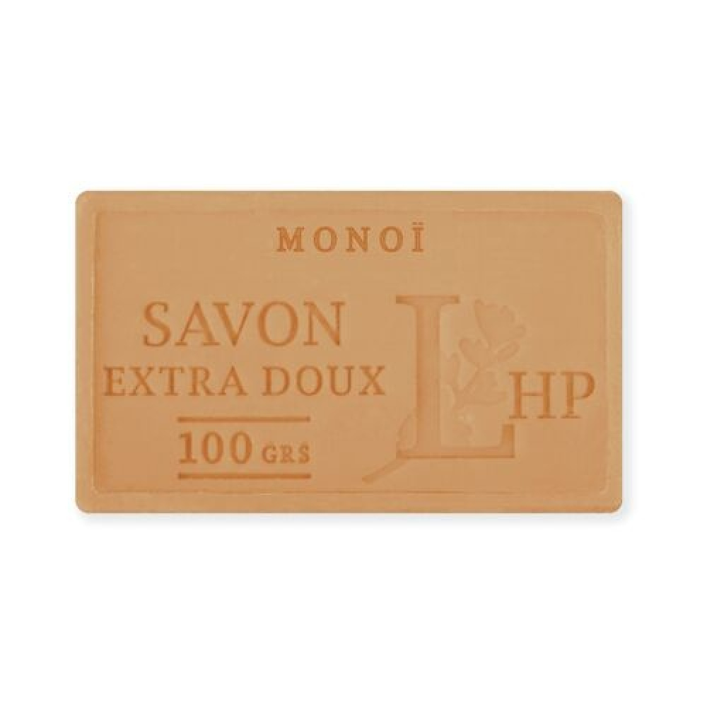 Soap with scent of Monoi Tahiti, 100 g, SAVON DE MARSEILLE MONOI, 8,5 x 5 x H 2,5 cm, Orange in the group at SmartaSaker.se (43049)