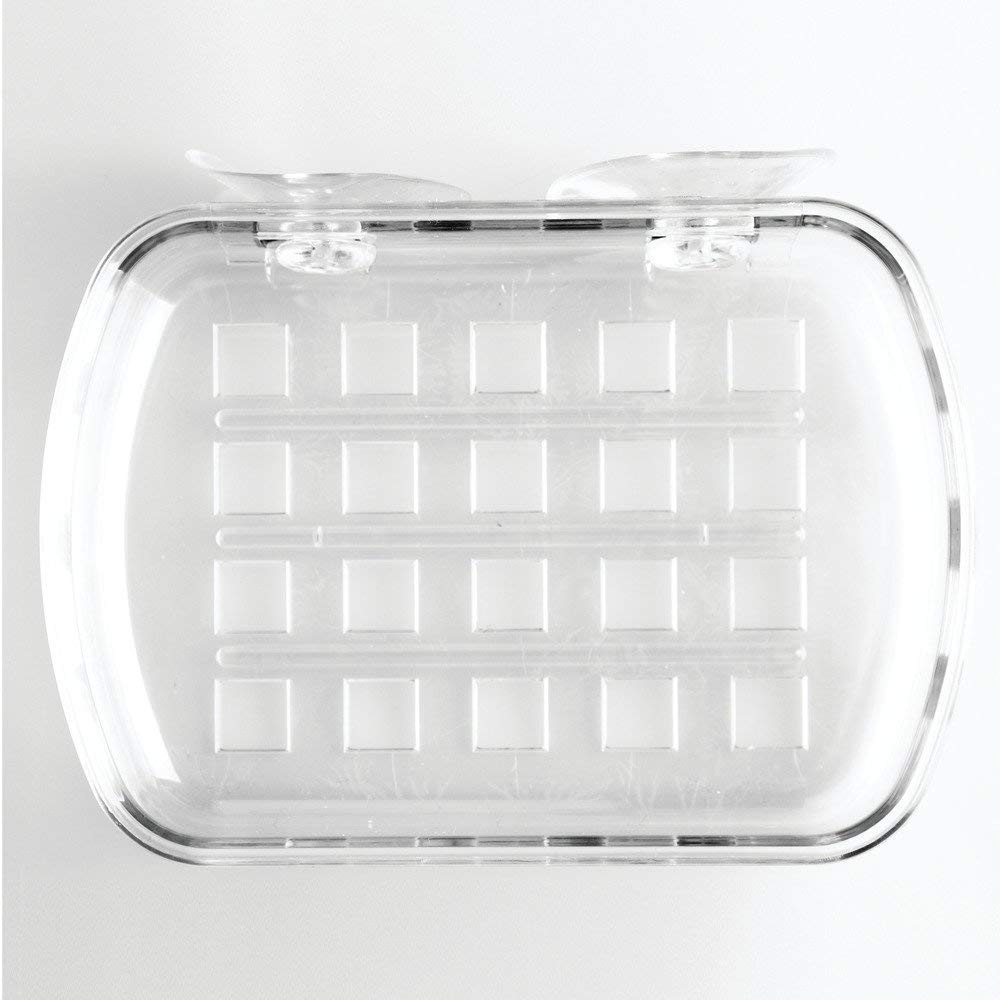 Soap tray with suction cup, SOAP DISH, 13 x 10 x H5 cm, Clear in the group Storage / Bathroom storage at SmartaSaker.se (43067)
