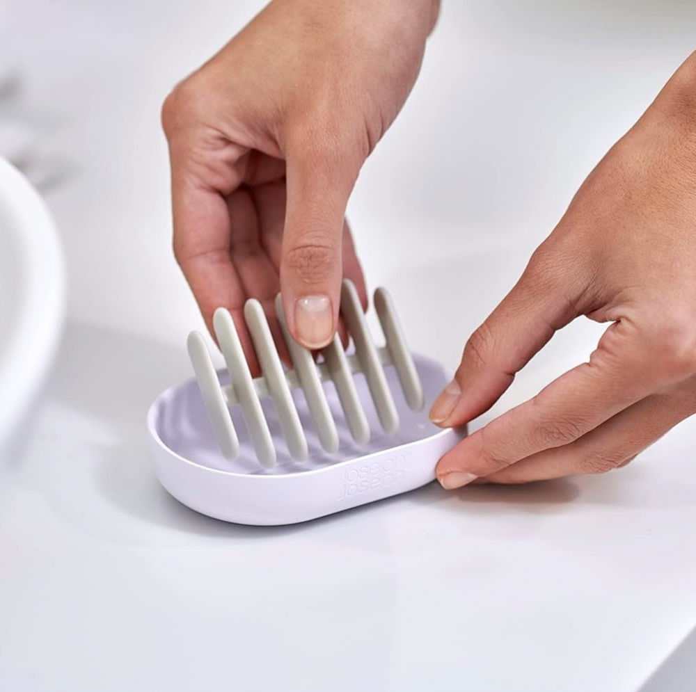 Soap cup, DUO QUICK-DRAIN, 11.5 x 8 x H 2,5 cm, Joseph Joseph, White in the group Storage / Bathroom storage at SmartaSaker.se (43070)