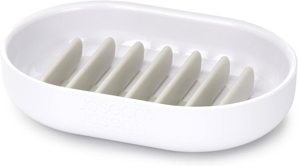 Soap cup, DUO QUICK-DRAIN, 11.5 x 8 x H 2,5 cm, Joseph Joseph, White in the group Storage / Bathroom storage at SmartaSaker.se (43070)