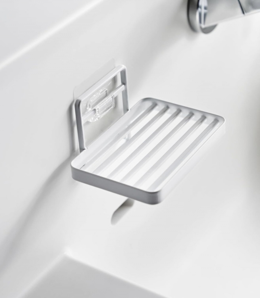 Soap tray, Adhesive, TOWER, Yamazaki, White in the group Storage / Bathroom storage at SmartaSaker.se (43072)